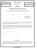 Form St-7 - Farmer's Exemption Certificate