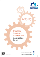 Disabled Students' Allowances Application Form - Student Finance England - 2016/2017