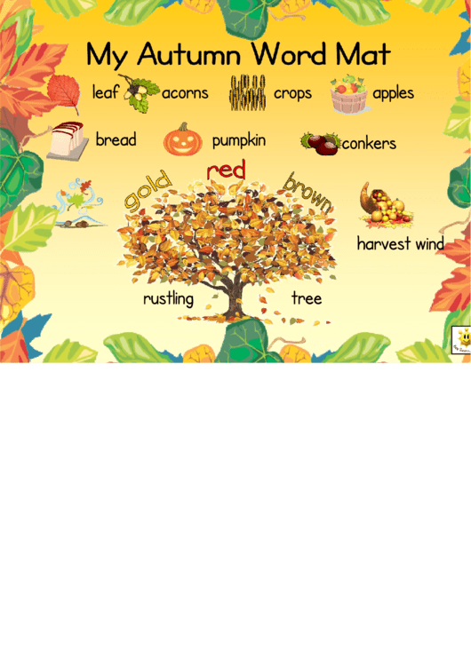 Autumn Word Mat Printable pdf