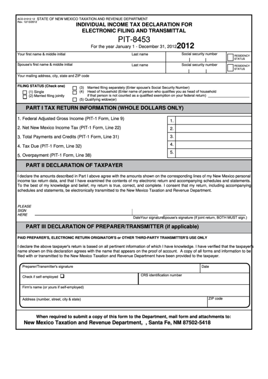 form-pit-8453-individual-income-tax-declaration-for-electronic-filing