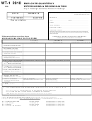 Form Wt-1 - Employer Quarterly Withholding & Reconciliation - 2010