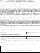 Form Rpd-41354 - Declaration Of Principal Place Of Business Or Residence In New Mexico