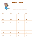I Read Today (mouse) - Behavior Chart