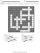 Cross Word Puzzle Worksheet