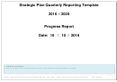 Strategic Plan Quarterly Reporting Template 2016 - 2020
