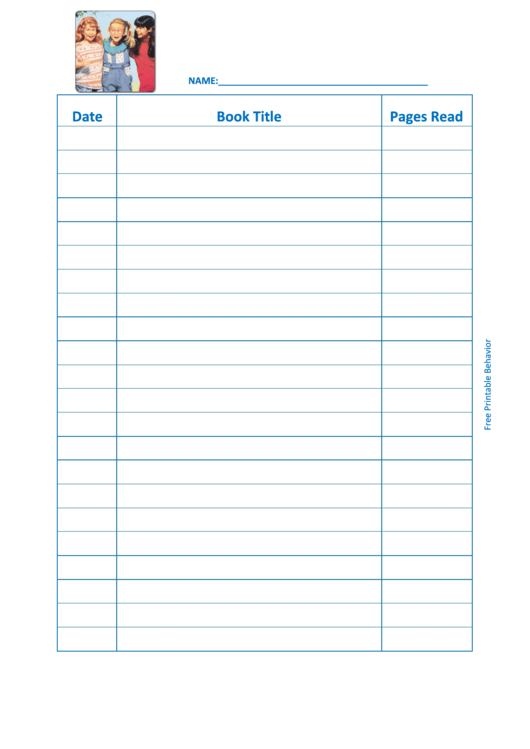 Reading Log (Babysitters Club) Template Printable pdf