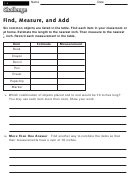 Find, Measure, And Add - Math Worksheet