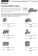 Find The Hidden Cubes - Math Worksheet With Answers