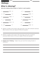 What Is Missing - Worksheet With Answers