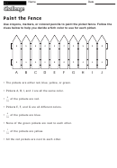 Paint The Fence - Math Worksheet With Answers