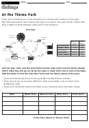 At The Theme Park - Math Worksheet With Answers Printable pdf