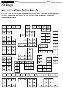 Multiplication Table Puzzle - Math Worksheet