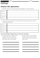 Choose The Operation - Math Worksheet With Answers