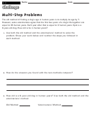 Multi-step Problems Worksheet With Answers