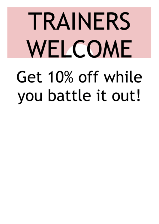 Trainers Welcome Sign Printable pdf