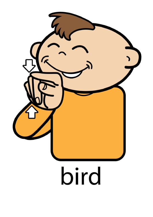 Bird Sign (Sign Language Words) Printable pdf