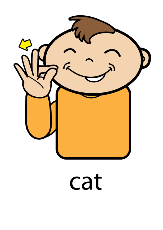 Cat Sign Language Chart Printable pdf