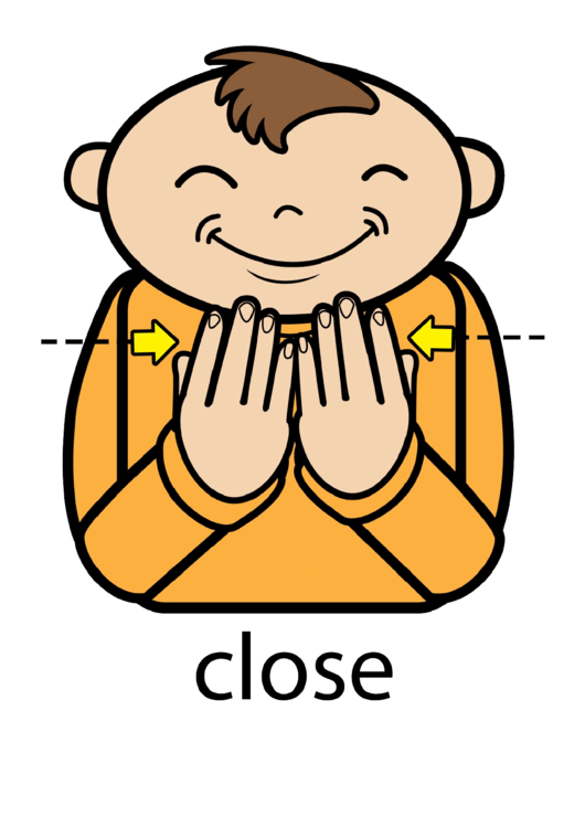 Close Sign Language Chart printable pdf download