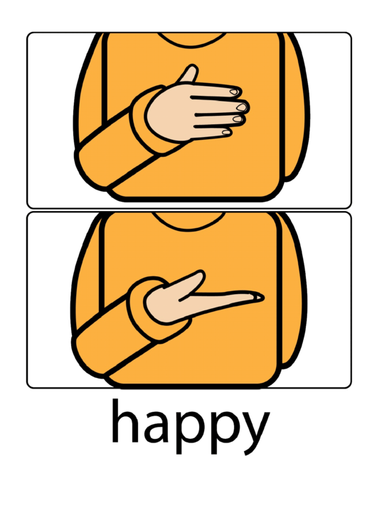 Happy Sign Language Chart Printable pdf
