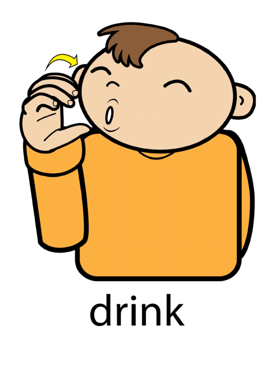 Drink Sign Language Chart printable pdf download