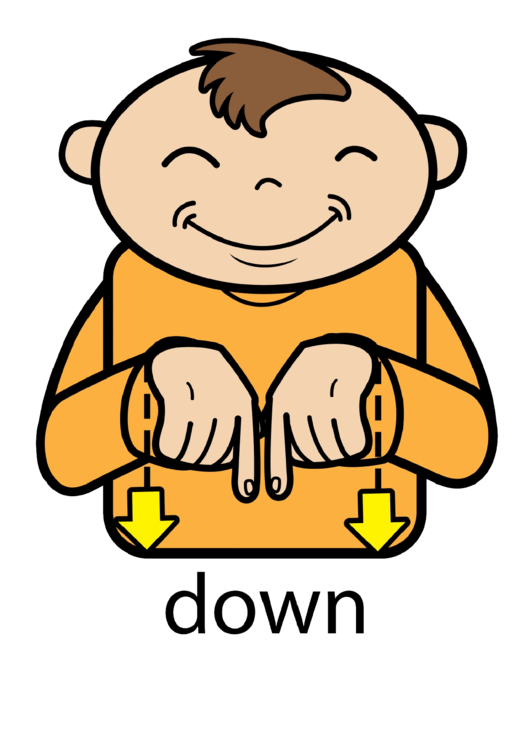 Down Sign Language Chart Printable pdf