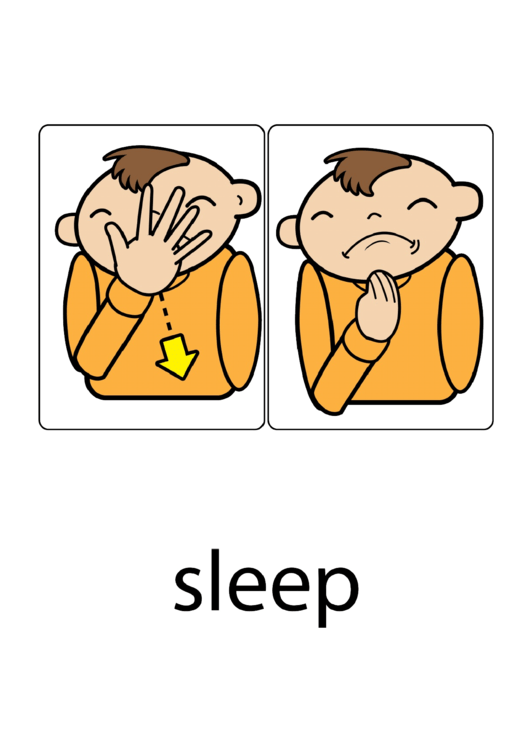 Sleep Sign Language Chart Printable pdf
