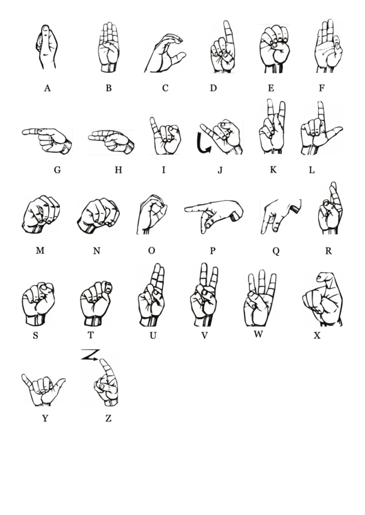 Sign Language Alphabet Printable pdf