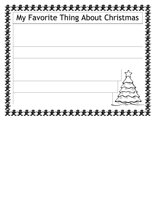 My Favorite Thing About Christmas Writing Template Printable pdf