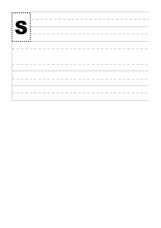 Alphabet Writing Template Letter S Printable pdf