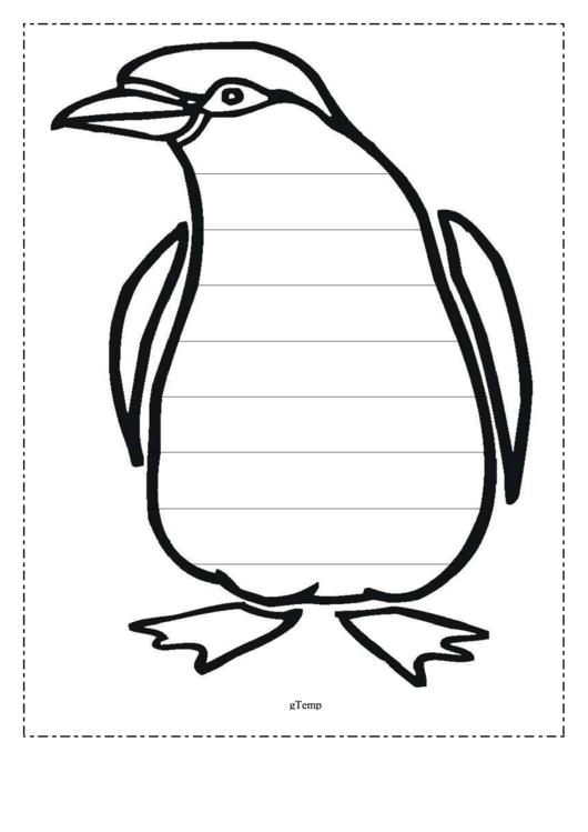 Penguin Writing Template Printable pdf