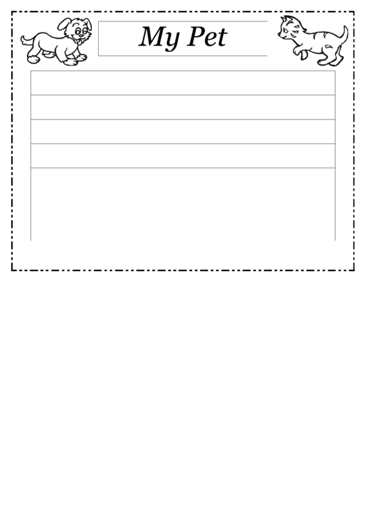 My Pet Writing Template First Grade Printable pdf