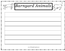 Barnyard Animals Writing Template First Grade