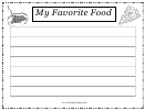 My Favorite Food Writing Template First Grade