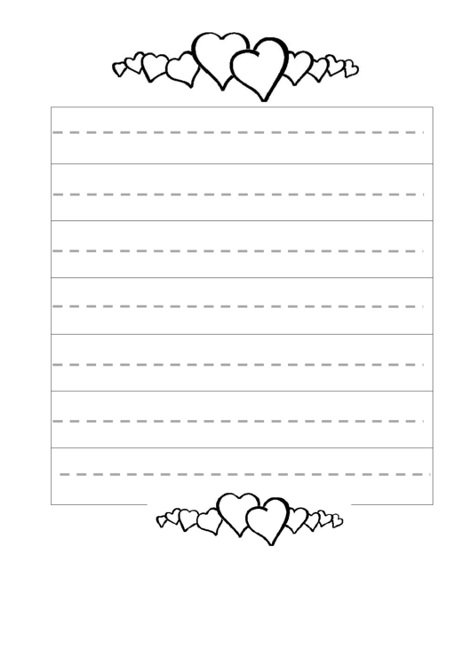 Hearts Writing Template First Grade printable pdf download