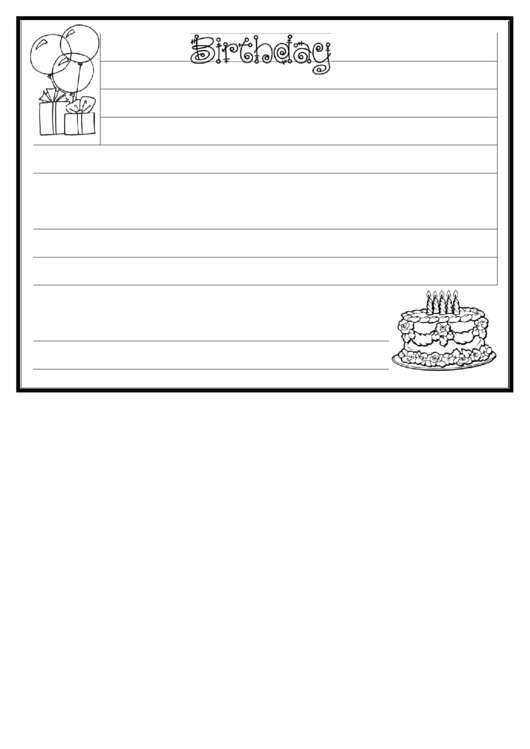 Birthday Writing Template First Grade Printable pdf