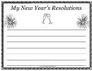 Glasses Of Champagne New Years Resolutions Template
