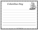 Columbus Day Writing Template First Grade