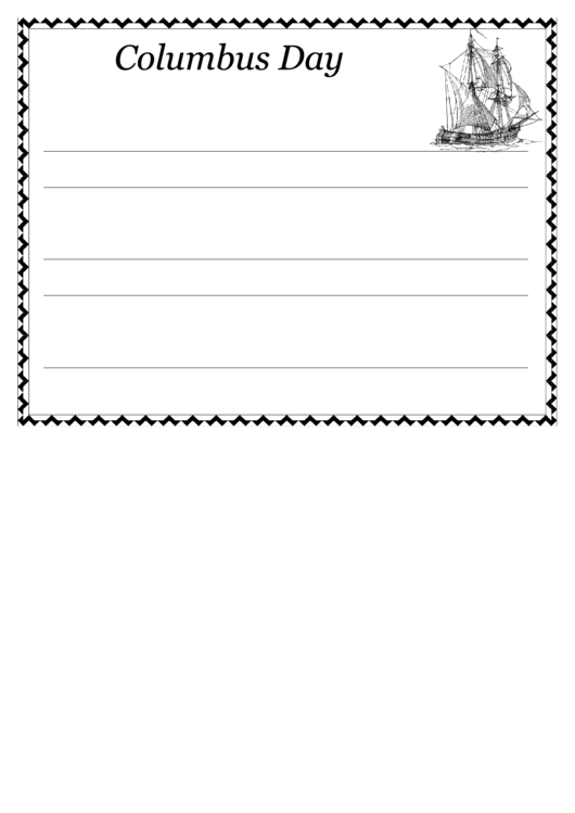 Columbus Day Writing Template First Grade Printable pdf