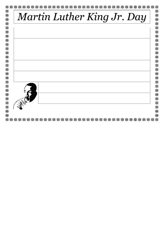 Martin Luther King Jr Day Writing Template First Grade Printable pdf