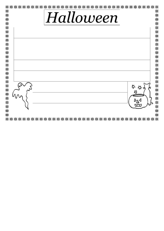 Halloween Writing Template First Grade Printable pdf