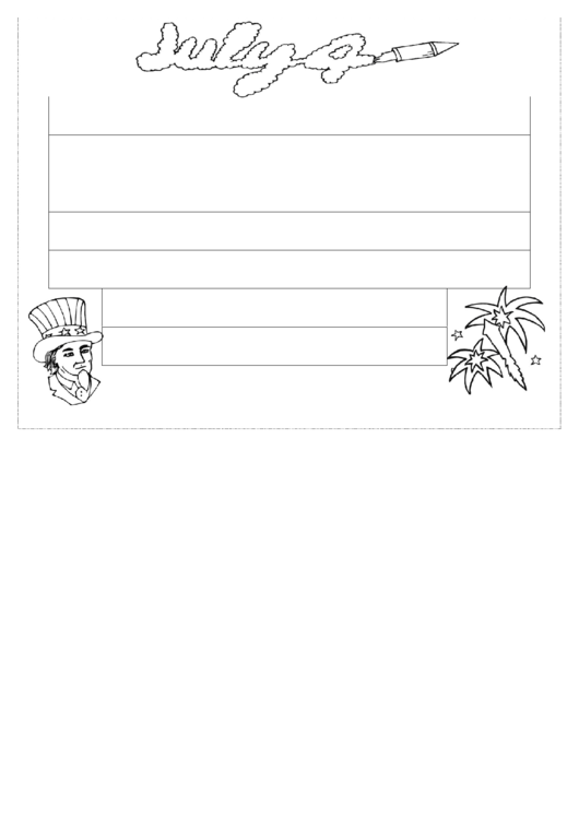 July 4 Writing Template First Grade Printable pdf