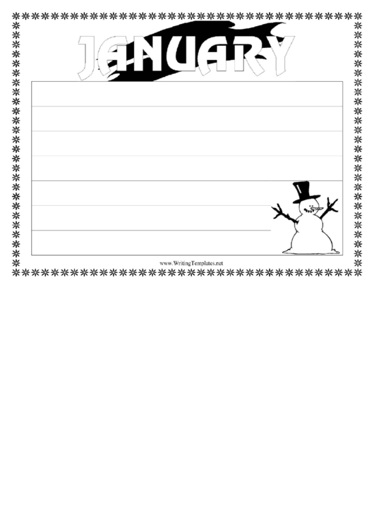 January Writing Template First Grade Printable pdf