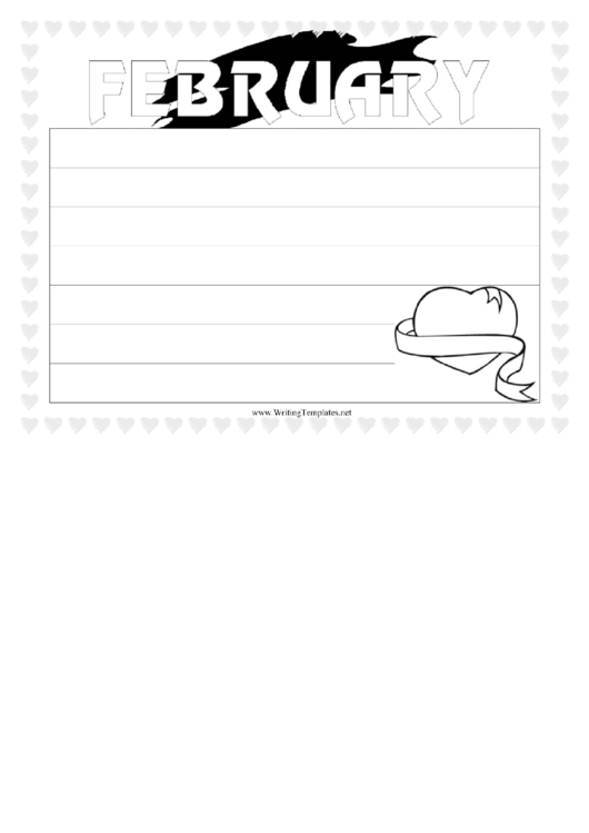 February Writing Template First Grade Printable pdf