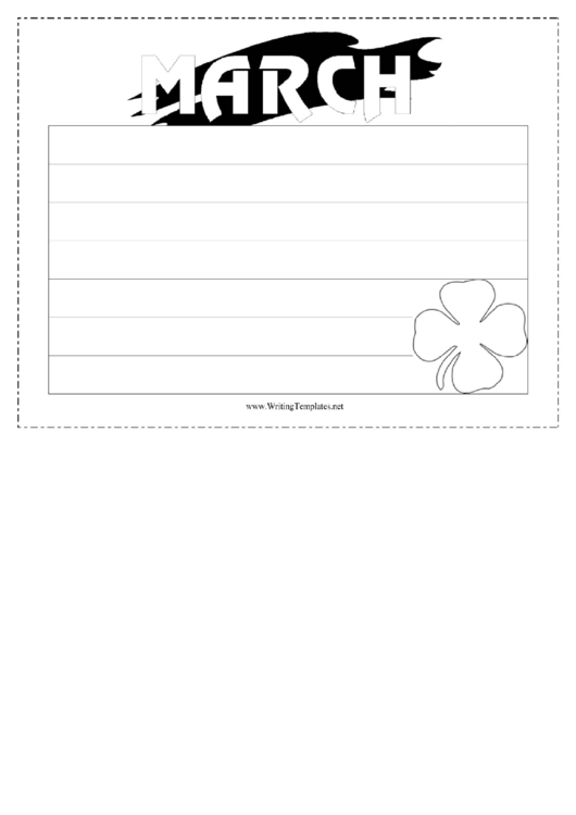 March Writing Template First Grade Printable pdf