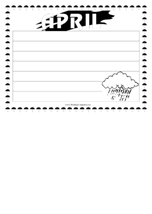 April Writing Template First Grade Printable pdf