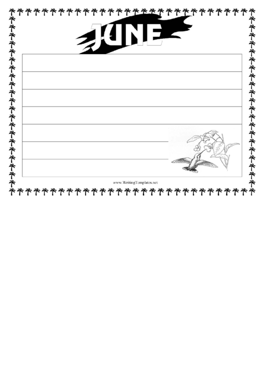 June Writing Template First Grade Printable pdf
