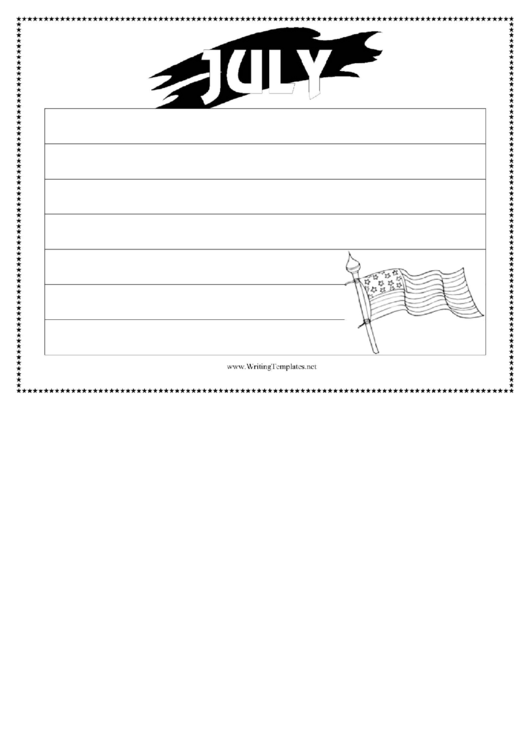 July Writing Template First Grade Printable pdf