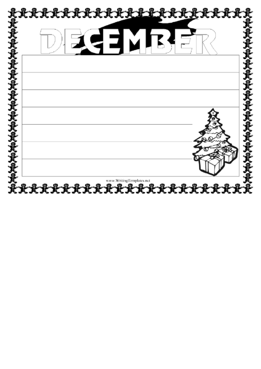 December Writing Template First Grade Printable pdf