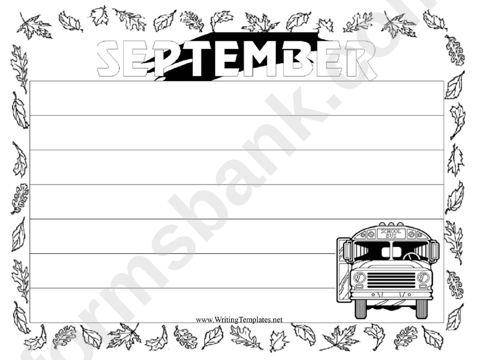 September Writing Template First Grade