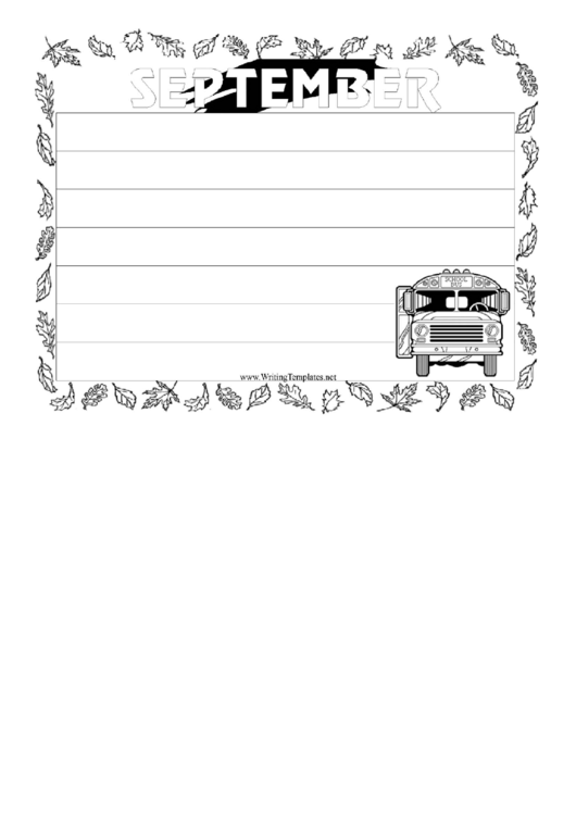 September Writing Template First Grade Printable pdf